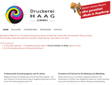 Tablet Screenshot of druckerei-haag.de